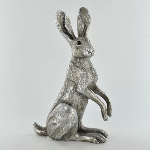 Antique Silver Poppy Hare Ornament