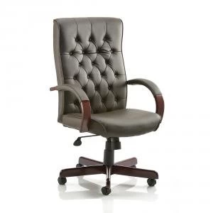 Trexus Chesterfield Executive Chair With Arms Leather Brown Ref