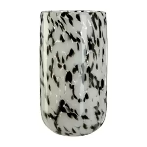 32cm Grey and Black Speckled Glass Vase