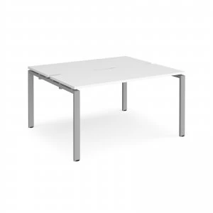 Adapt II Back to Back Desk s 1400mm x 1200mm - Silver Frame White top