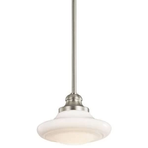 1 Light Small Ceiling Duo-Mount Pendant Brushed Nickel, E27