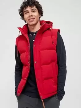 Superdry Everest Hooded Gilet - Red , Red, Size XL, Men
