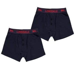 Lonsdale 2 Pack Boxers Junior - Navy/Bright Red