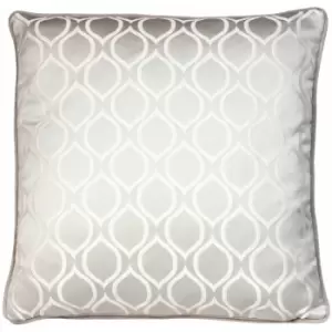Solitaire Embroidered Geometric Piped Edge Cushion Cover, Feather, 50 x 50 Cm - Prestigious Textiles
