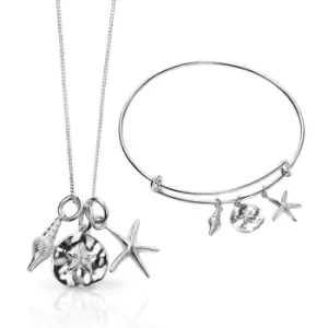Tempest Cove Silver Sealife Charm Jewellery Set