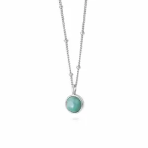 Daisy London Jewellery 925 Sterling Silver Amazonite Healing Stone Necklace Sterling Silver