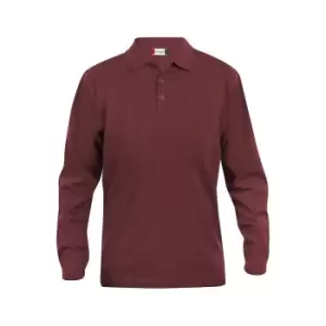 Clique Mens Classic Lincoln Long-Sleeved Polo Shirt (XL) (Burgundy)