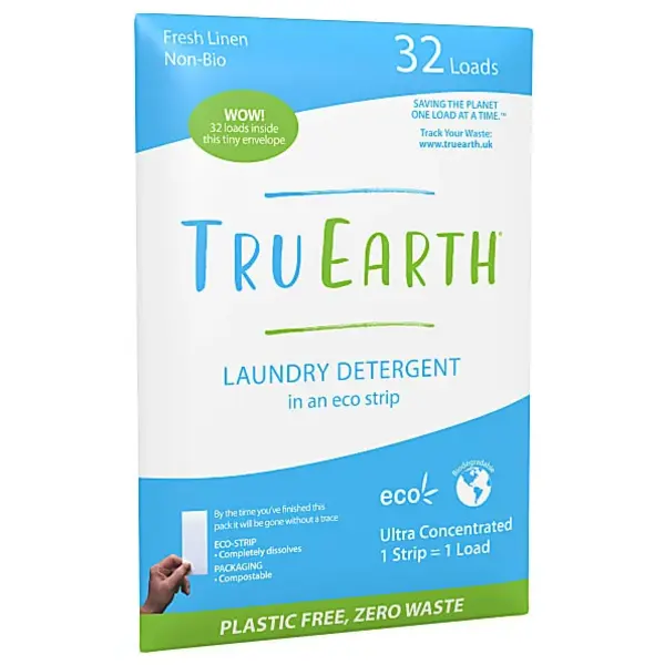 Tru Earth Fresh Linen Scent Eco Strips Laundry Detergent 32 Washes