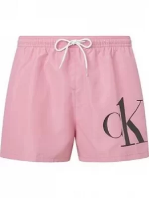 Calvin Klein Ck Logo Swim Shorts, Lovely Blush, Size S, Men