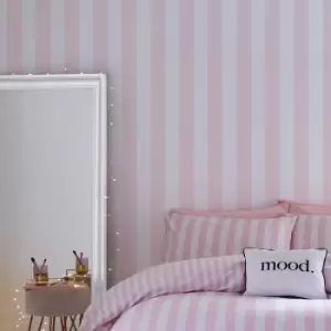 Stripe Tease Wallpaper Muriva Modern Contemporary Pink White Teenager - Sassy B