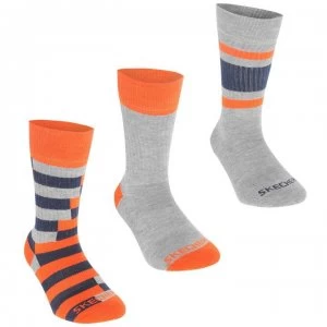 Skechers 3 Pack Crew Socks Junior Boys - Grey/Orange
