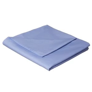Catherine Lansfield Cornflower Blue Non-Iron Plain Dye Flat Sheet - Single