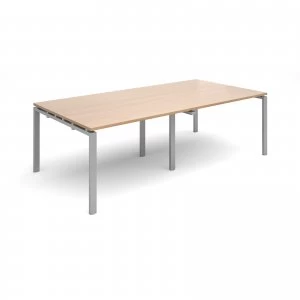 Adapt II rectangular Boardroom Table 2400mm x 1200mm - Silver Frame b