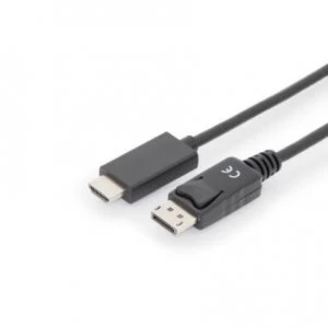 ASSMANN Electronic AK-340303-010-S video cable adapter 1m HDMI Type A (Standard) DisplayPort Black