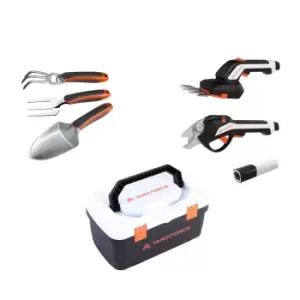Yard Force Vita Garden Tool Kit with Tools, Portable Box and Lithium Ion Battery - HX V06S