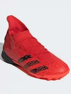 adidas Predator Freak.3 Turf Boots, Red/Black/Orange, Size 1, Men