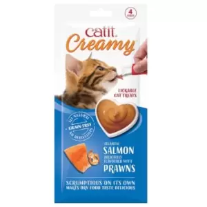Catit Creamy Lickable Cat Treats Salmon & Prawn, 10g