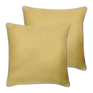 Paoletti Bellucci Twin Pack Polyester Filled Cushions Ochre/Light Grey 45 x 45cm