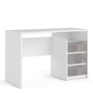 Function Plus Modern Desk 3 Drawers In White And Grey