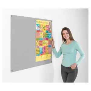 Metroplan Eco-Colour Frameless Flame Resistant Noticeboard 600 x 900mm, Grey