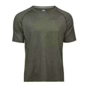 Tee Jays Mens Cool Dry Short Sleeve T-Shirt (L) (Olive Melange)