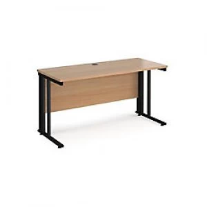Maestro 25 Desk with Cable Management Depth 600 mm Walnut