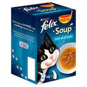 Felix Soup Cat Food Fish Selection 6 x 48g
