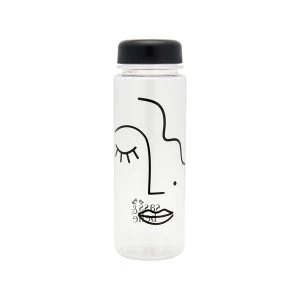 Sass & Belle Abstract Face Clear Water Bottle