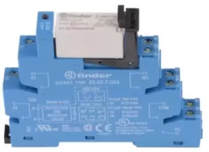 Finder, 24V dc DPDT Interface Relay Module, Screw Terminal, DIN Rail