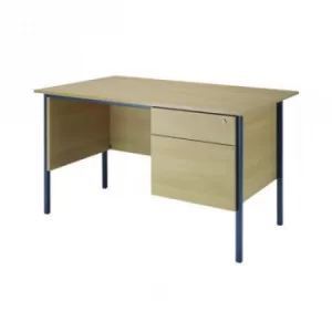 Serrion Ferrera Oak 1200mm Four Leg Desk with Two Drawer Pedestal