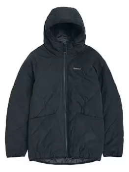 Barbour Boys Hooded Liddesdale Quilt Jacket - Black, Size Age: 12-13 Years