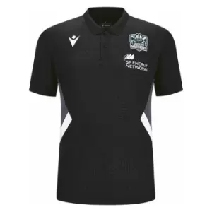 Macron Glasgow Warriors 23/24 Rugby Polo Shirt - Black