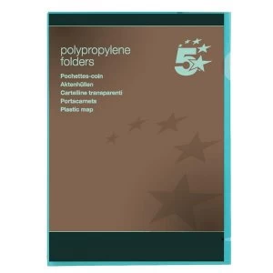 5 Star Folder Cut Flush Polypropylene Copy-safe Translucent A4 Green Pack 25