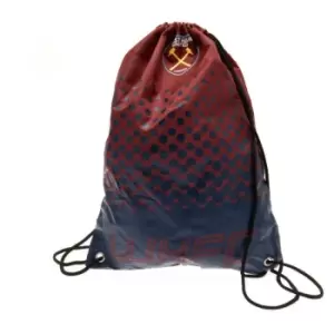 West Ham United FC Fade Design Drawstring Gym Bag (44 x 33cm) (Red/Navy) - Red/Navy