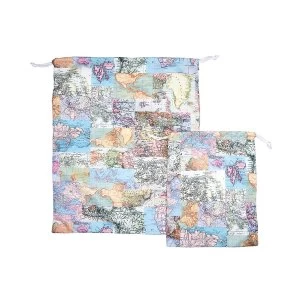 Sass & Belle Vintage Map Travel Laundry (Set of 2) Bags