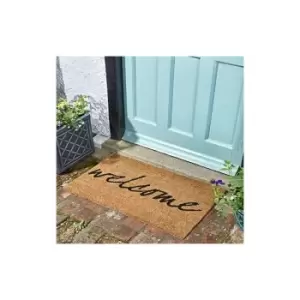 Marco Paul - Welcome Mat Decoir Doormat Door Mat Natural Look Mat Slip Resistant pvc Backing Safe Anti Slip Indoor Outdoor Use (Welcome)