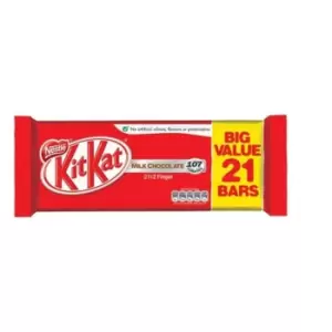 Nestle Kit Kat Bars Milk Chocolate 2 Finger Ref 12278361, Pack of 21