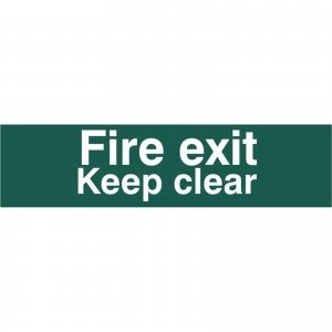 Scan Fire Exit Keep Clear Sign 200mm 50mm Standard