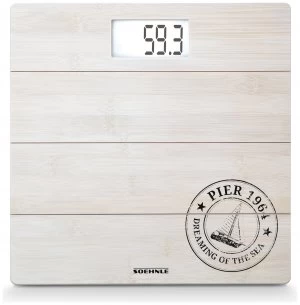 Leifheit Digital Bathroom Scales - White Bamboo.