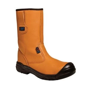 Rigger Boot Plus Size 7 Leather with Rubber Toecap Tan