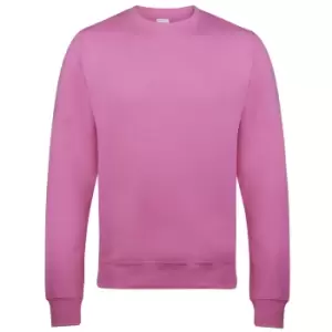 AWDis Just Hoods AWDis Unisex Crew Neck Plain Sweatshirt (280 GSM) (L) (Candyfloss Pink)