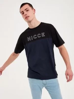 Nicce Maxin T-Shirt, Black/Navy, Size L, Men