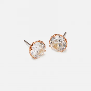 Kate Spade New York Womens Round Earrings - Clear/Rose Gold