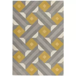 Asiatic Carpets Reef Handtufted Rug Motif Ochre Grey - 160 x 230cm