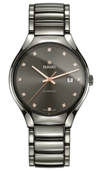 Rado True Automatic Diamonds Unisex watch - Water-resistant 5 bar (50 m), Plasma high-tech ceramic, grey