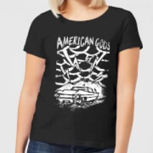 American Gods Car Storm Womens T-Shirt - Black - XL