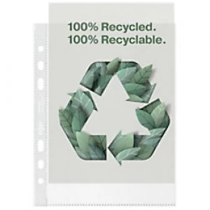 Rexel 100% Recycled Punched Pockets A5 Embossed Polypropylene 70 Micron Pack of 50