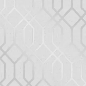 Fine Decor Quartz Trellis Silver Wallpaper FD42304