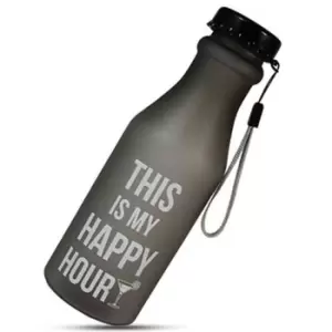 Aquarius Sportz Water Bottle "This is my Happy Hour" - Black