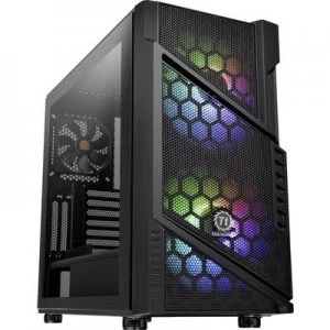 Thermaltake Commander C31 TG Midi tower PC casing, Game console casing Black 2 built-in LED fans, Built-in fan, Window, LC compatibility, Dust filter,